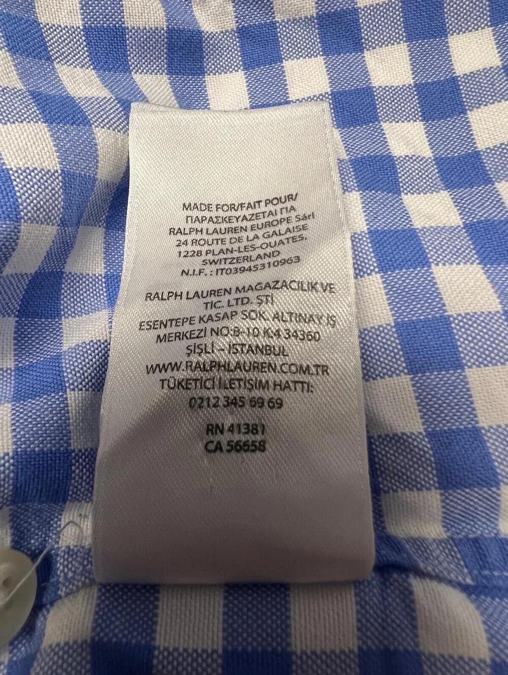 Polo Ralph Lauren Button-Up Shirt Blue Gingham Cotton 2XLT